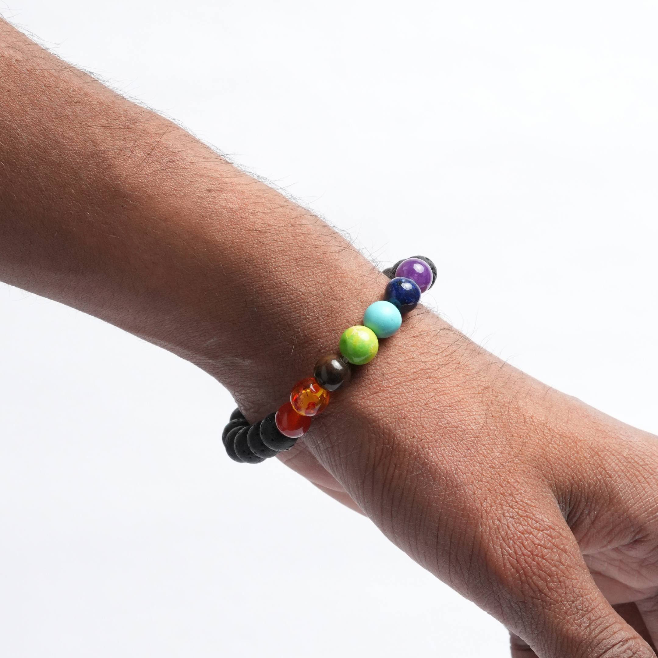 Seven Chakra Lava Bracelet