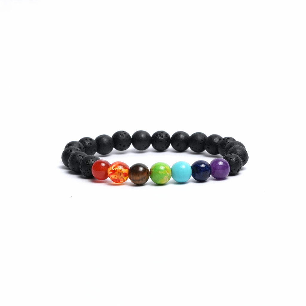 Seven Chakra Lava Bracelet