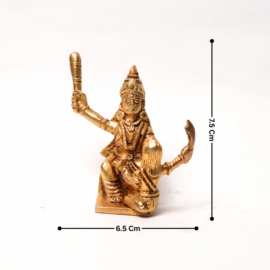 Baglamukhi Mata Brass Idol - 7.5X6.5