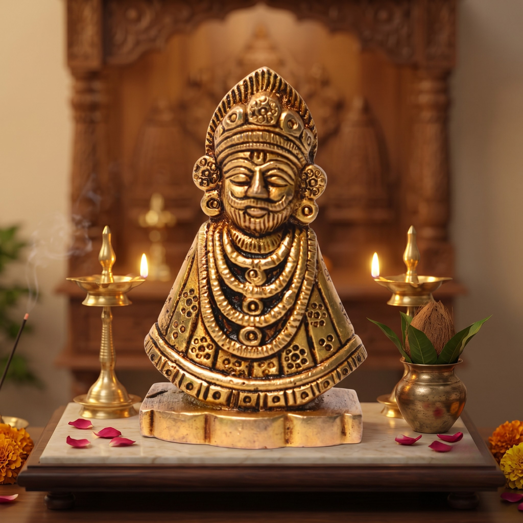 Khatu Shyam ji Brass Idol - 5X4