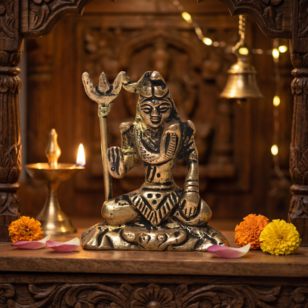Shiv ji Brass Idol - 7X5.5