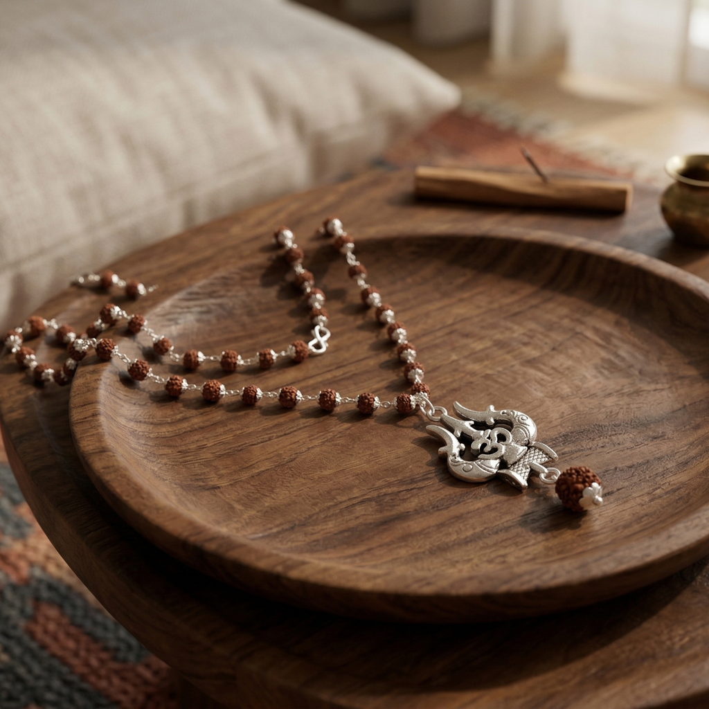 Rudraksh Mala with Trishul