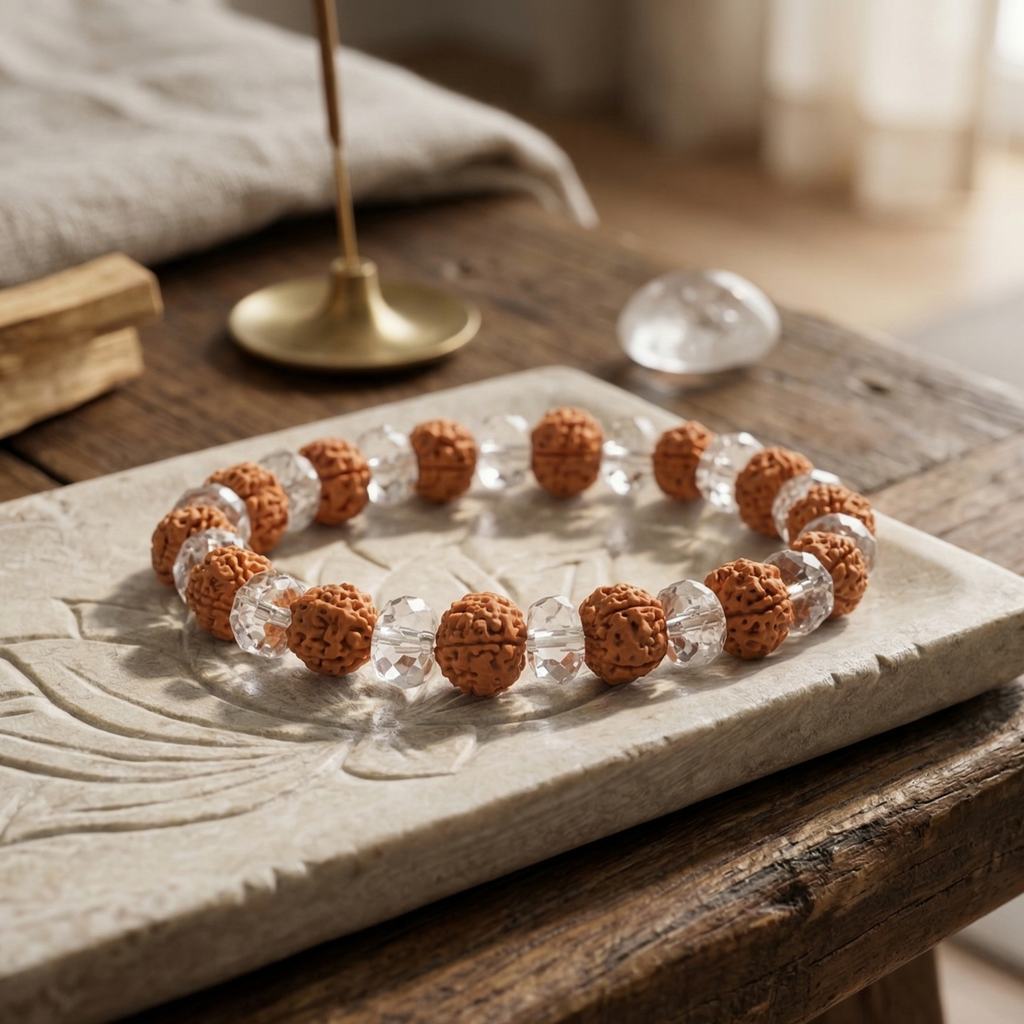 Rudraksh bracelet with Crystals