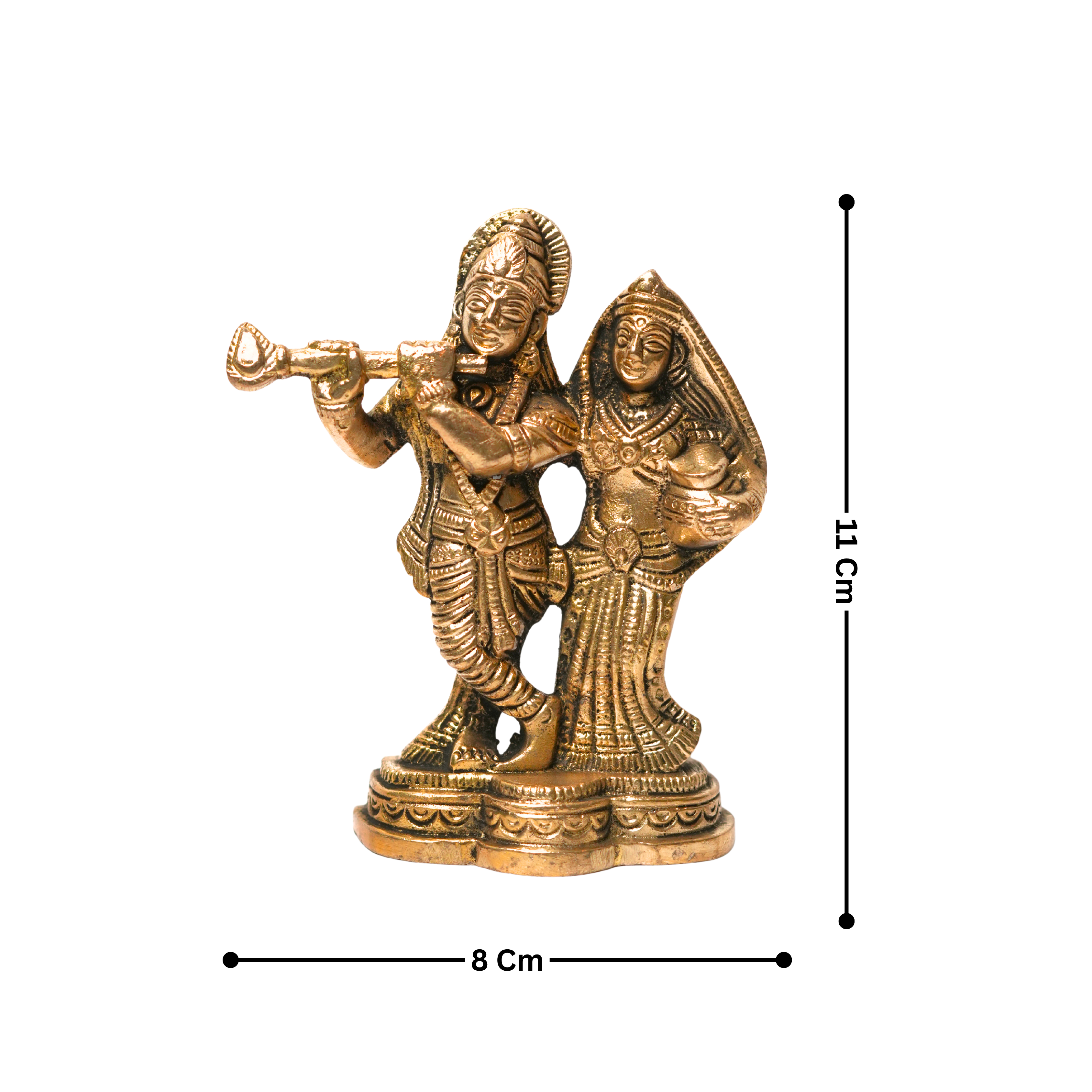 Radha Krishan Brass Idol - 11X8