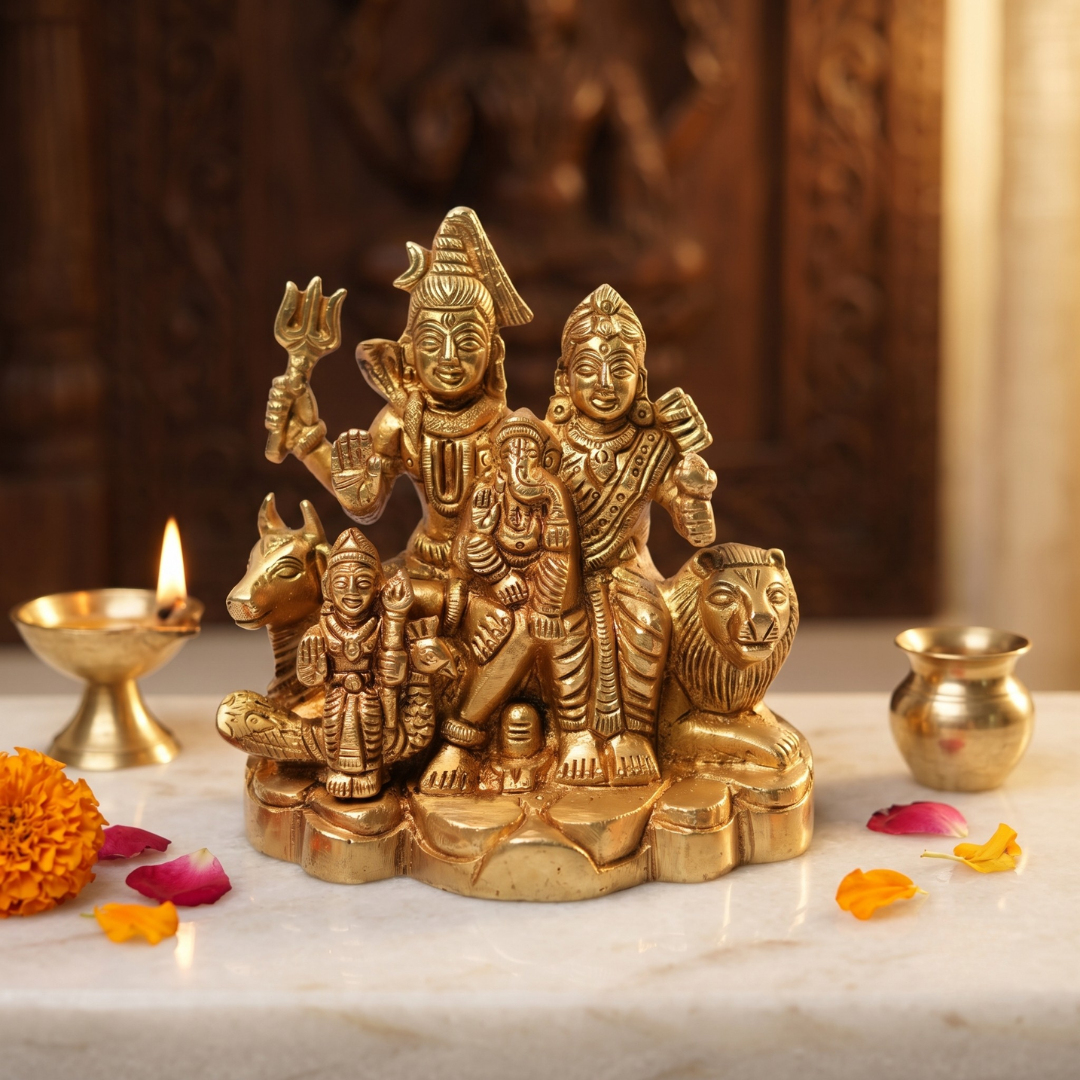 Shiv Parivar Brass Idol - 13.5X12