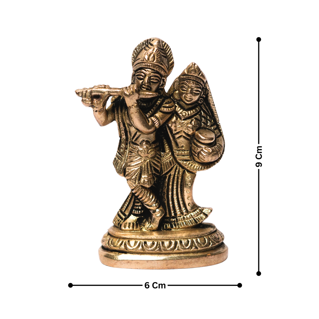 Radha Krishan Brass Idol - 9X6