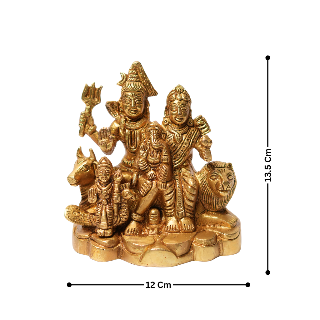 Shiv Parivar Brass Idol - 13.5X12
