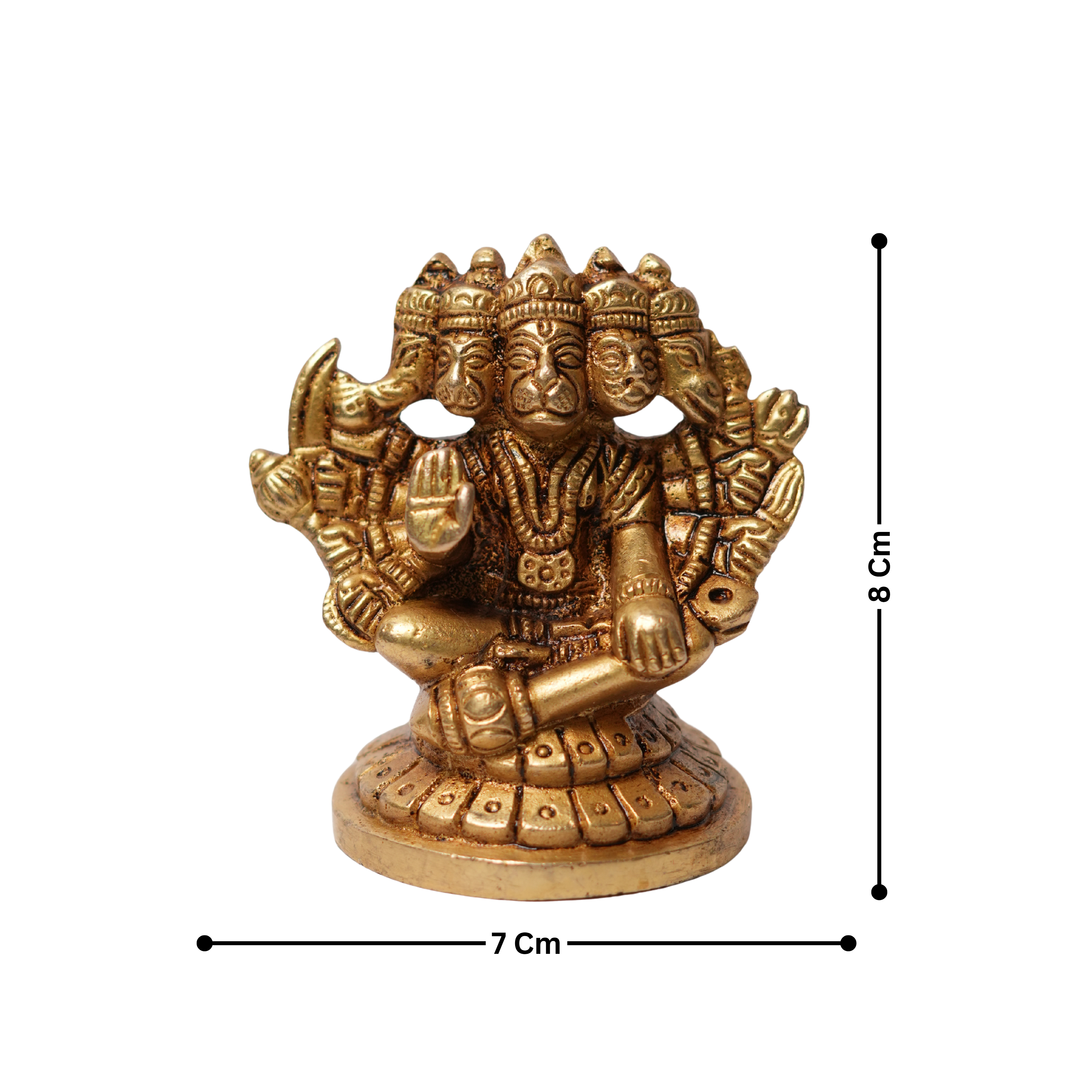 Panchmukhi Hanuman Ji Brass Idol - 8X7
