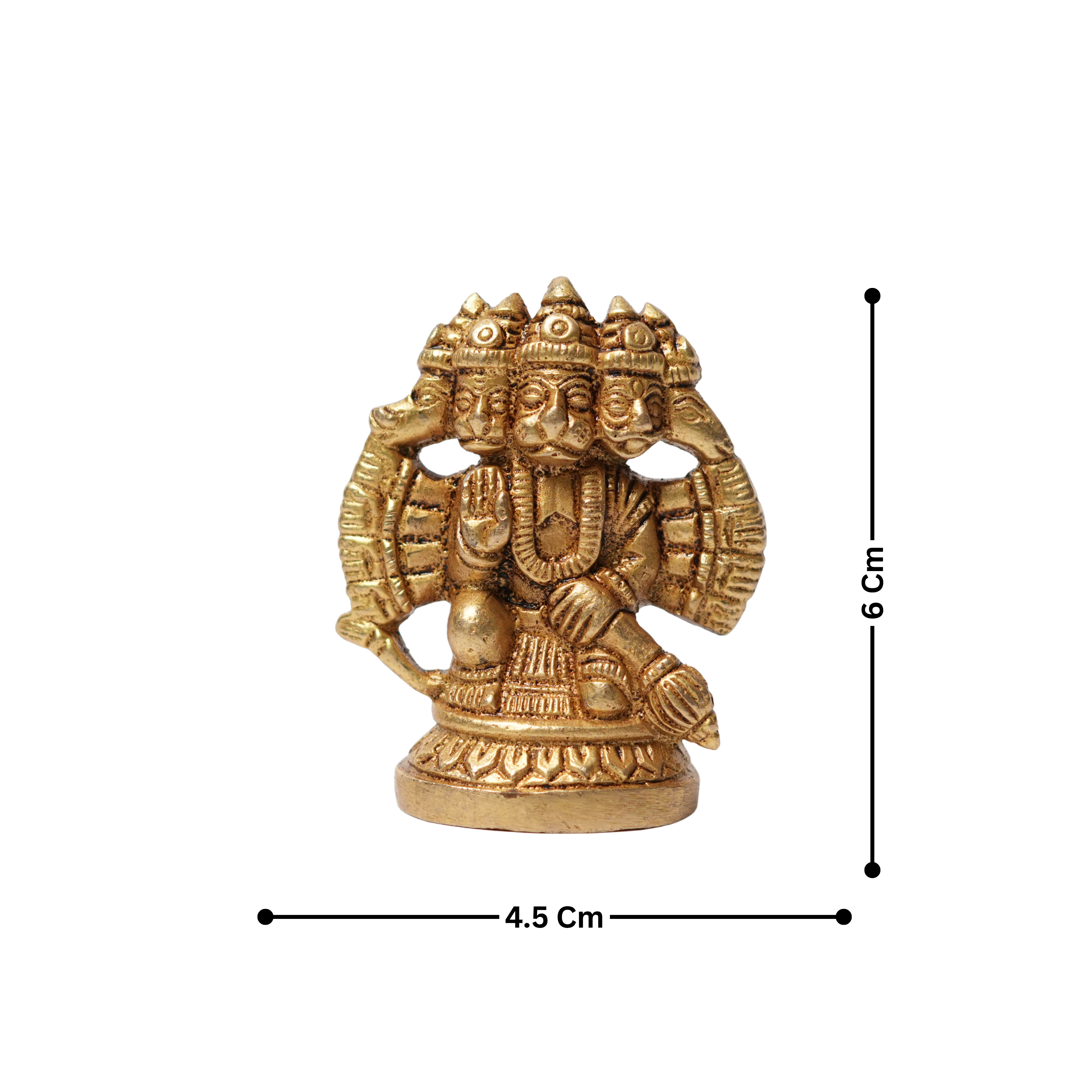 Panchmukhi Hanuman ji Brass Idol - 6X4.5