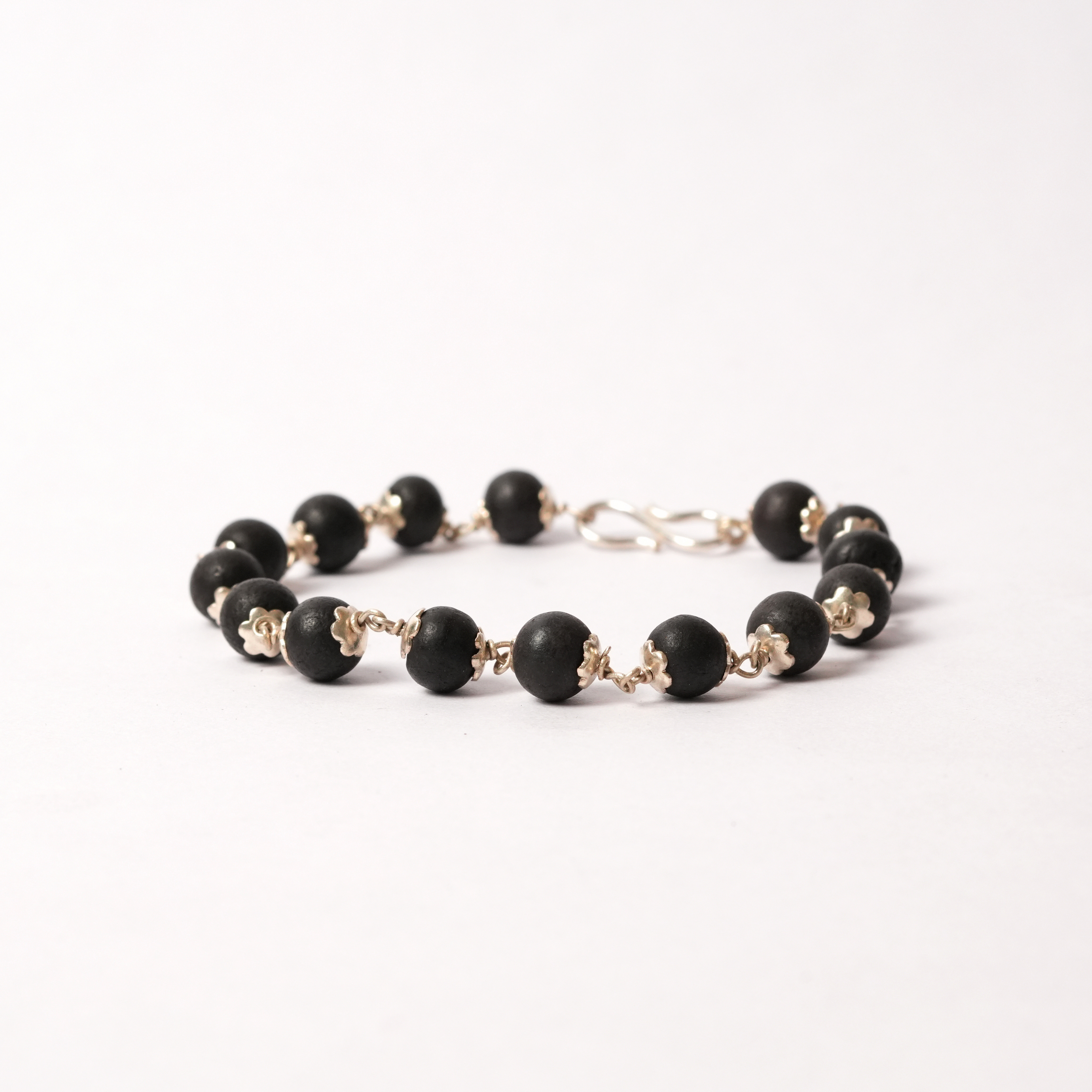 Karungali Bracelet with Silver Works