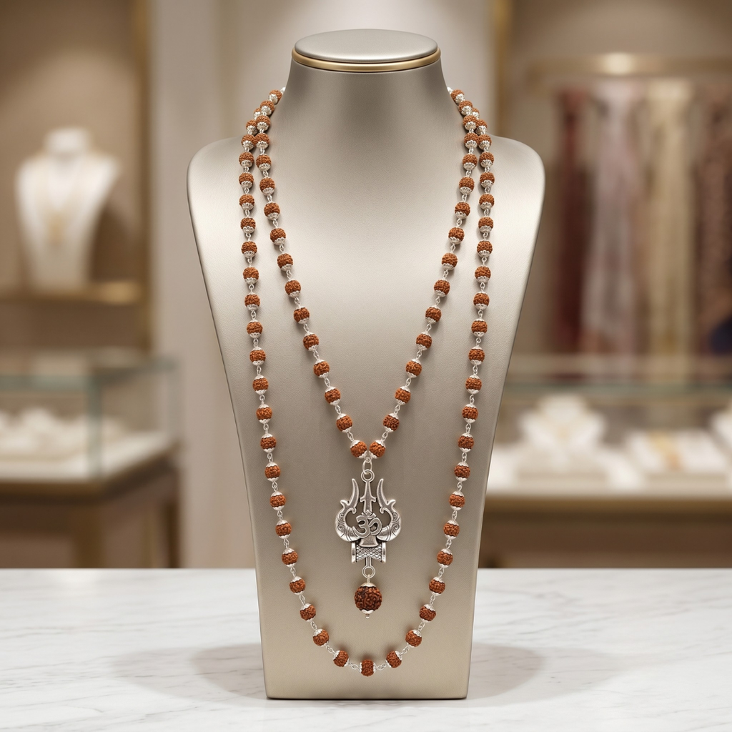 Rudraksh Mala with Trishul